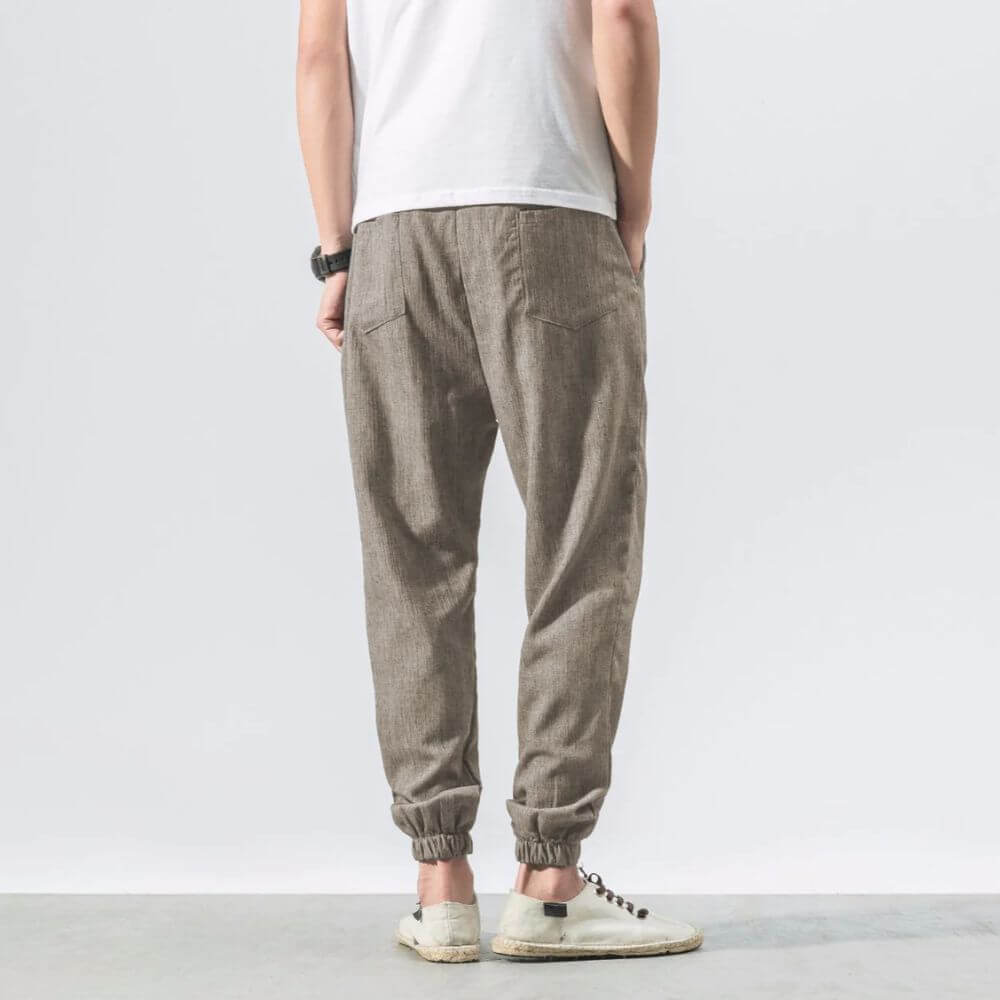 Men’s cotton-linen joggers in lightweight tapered fit – Darian