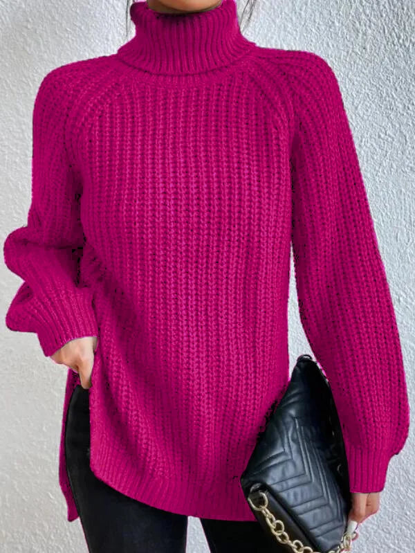 Mireille women’s knit turtleneck sweater with high collar – elegant winter knitwear piece