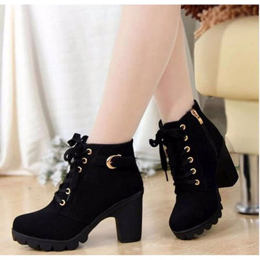ylvie women's high heel lace-up ankle boots with a structured and elegant design.