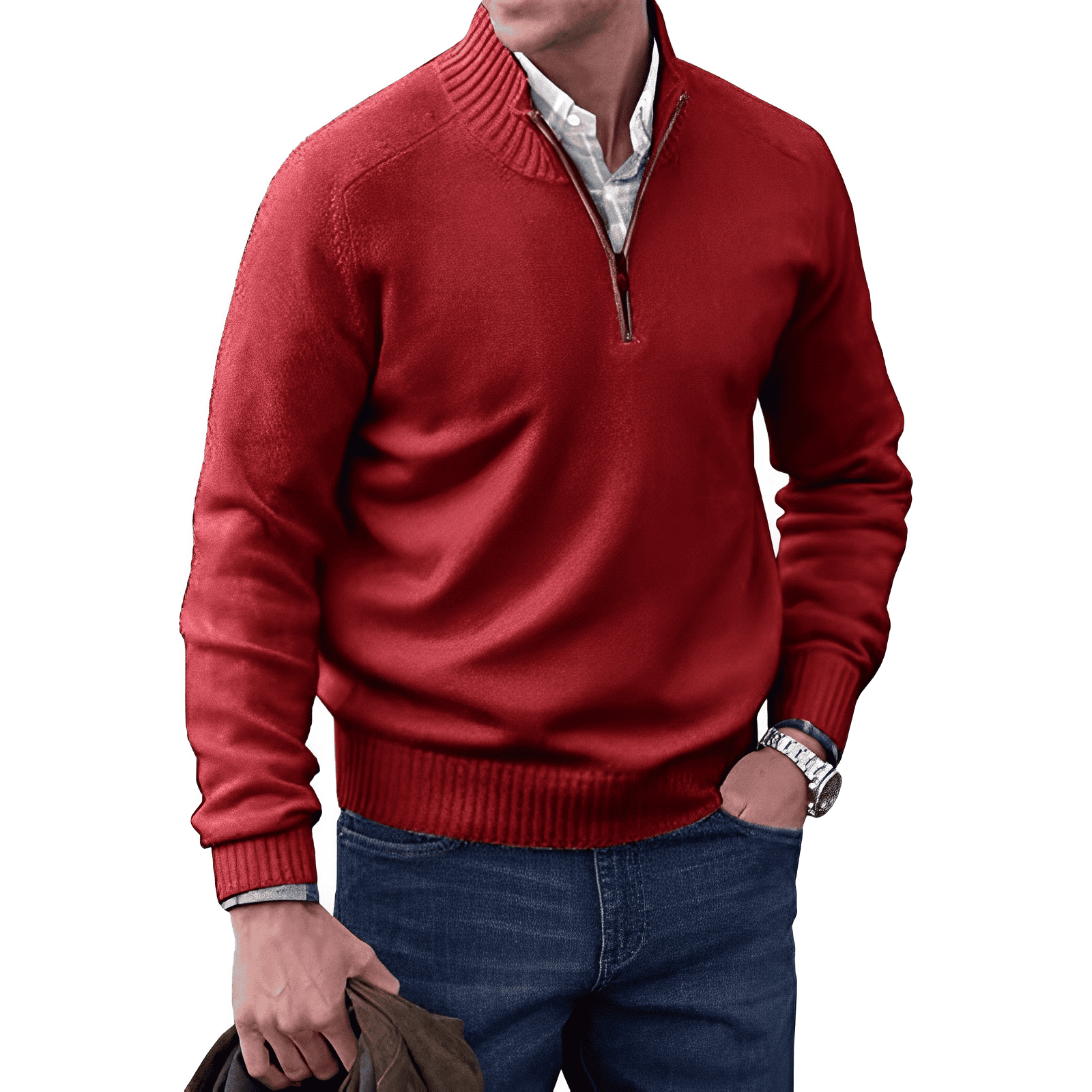Adrian men’s textured knit sweater with relaxed silhouette, casual and versatile design