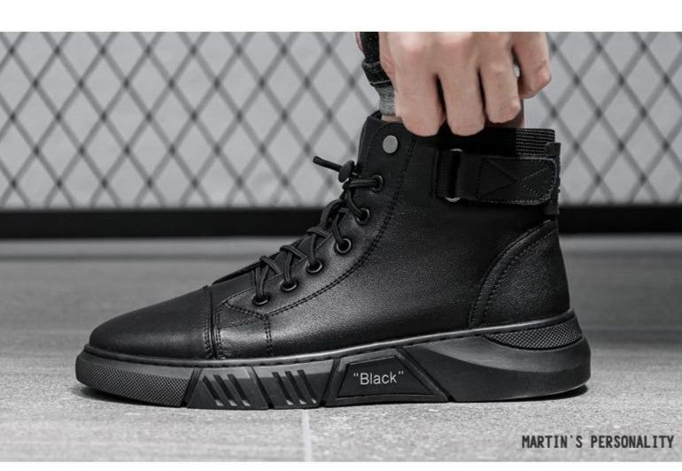 Cyrus men's faux leather boots with a streamlined shape and a sturdy sole for good support.
