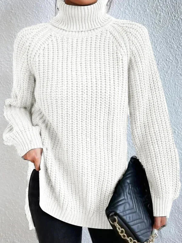 Mireille women’s knit turtleneck sweater with high collar – elegant winter knitwear piece