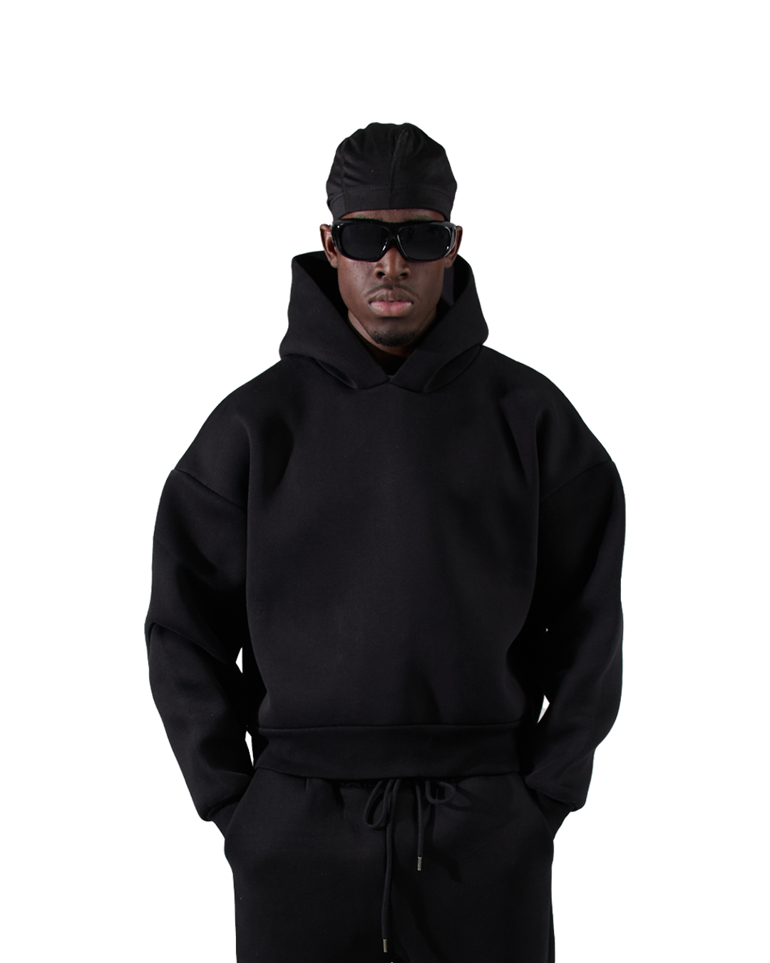 Ezra men's monochrome tracksuit set with a modern, fitted design and soft fabric.
