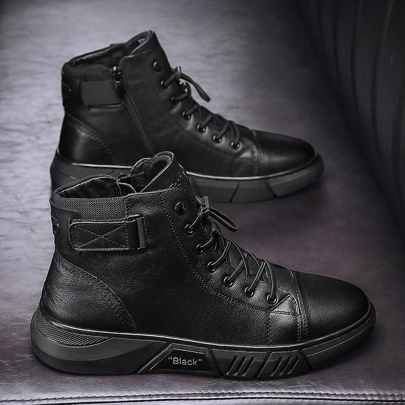 Cyrus men's faux leather boots with a streamlined shape and a sturdy sole for good support.