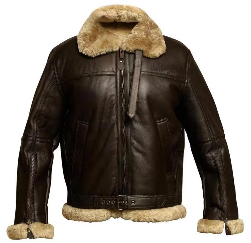 Marlo men’s leather-look jacket with soft fleece lining and structured design