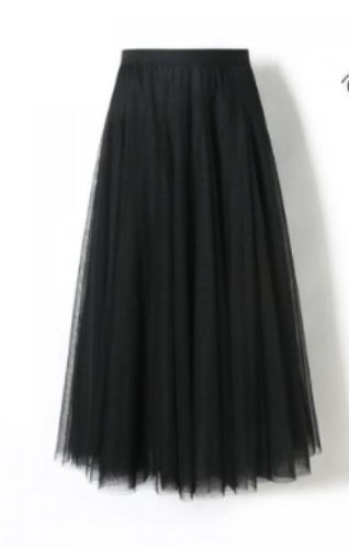 Women’s long layered tulle skirt in flowing festive style