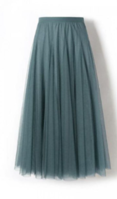 Women’s long layered tulle skirt in flowing festive style