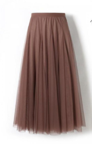 Women’s long layered tulle skirt in flowing festive style