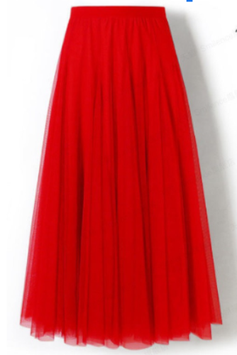 Women’s long layered tulle skirt in flowing festive style