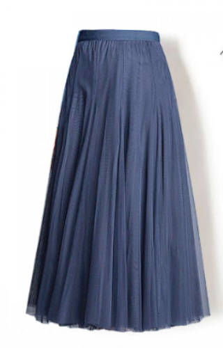 Women’s long layered tulle skirt in flowing festive style