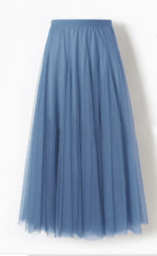 Women’s long layered tulle skirt in flowing festive style
