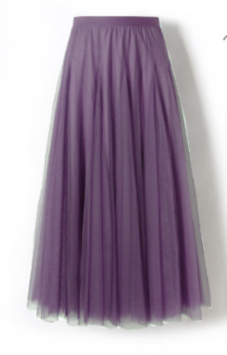 Women’s long layered tulle skirt in flowing festive style