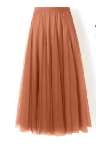 Women’s long layered tulle skirt in flowing festive style