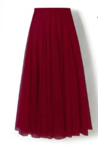 Women’s long layered tulle skirt in flowing festive style