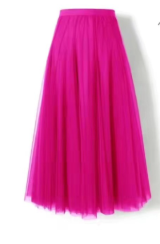 Women’s long layered tulle skirt in flowing festive style