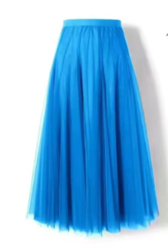 Women’s long layered tulle skirt in flowing festive style