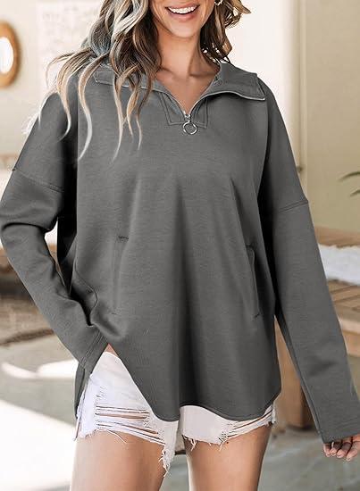 Aria women's casual zip-up sweatshirt with a hood and a relaxed, comfortable fit.