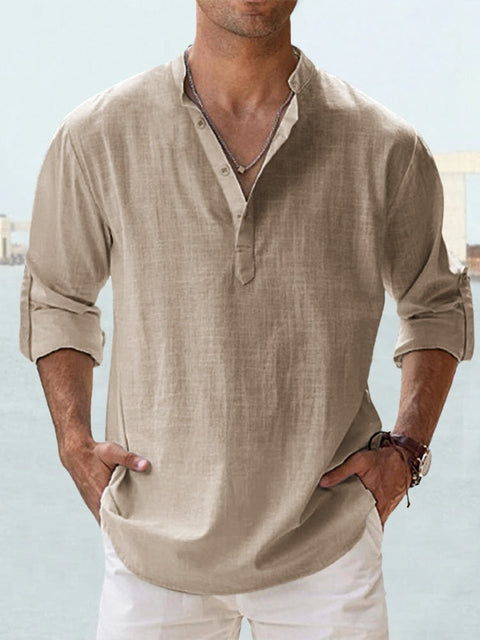 Logan elegant men's shirt with a flowy, tailored cut and a classic collar.