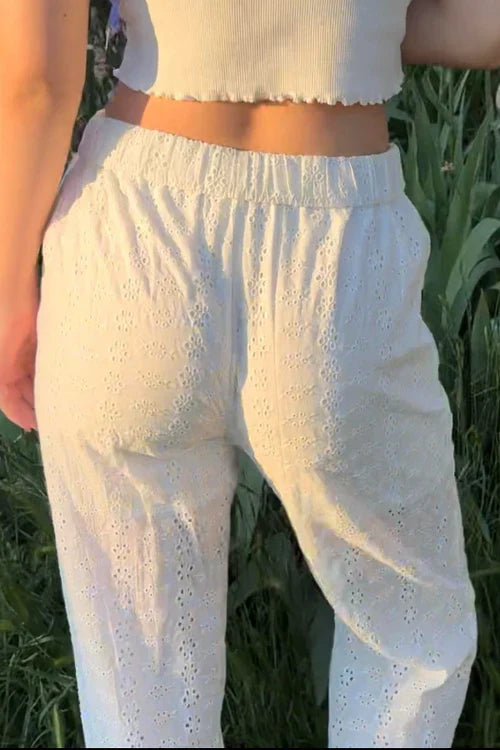 Mira women’s pants with flowing cut and fitted waistband, versatile and comfortable style