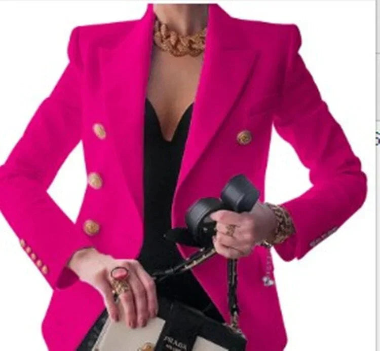 Keira elegant buttoned jacket for women with a structured silhouette and a clean, modern design.