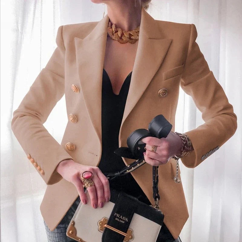 Keira elegant buttoned jacket for women with a structured silhouette and a clean, modern design.