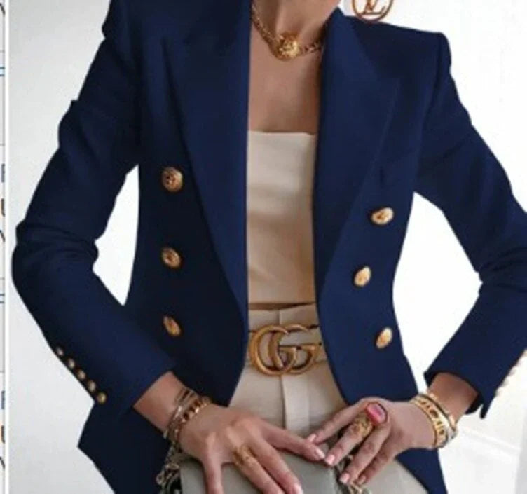 Keira elegant buttoned jacket for women with a structured silhouette and a clean, modern design.
