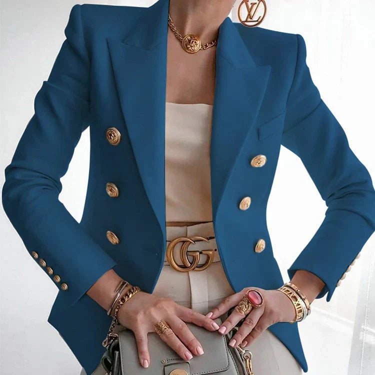 Keira elegant buttoned jacket for women with a structured silhouette and a clean, modern design.