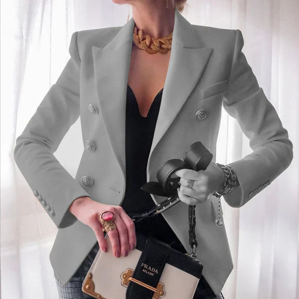 Keira elegant buttoned jacket for women with a structured silhouette and a clean, modern design.