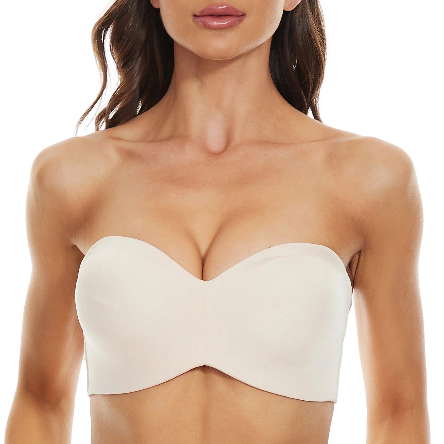 Nova convertible bandeau bra with a seamless, non-slip design for secure and comfortable support.