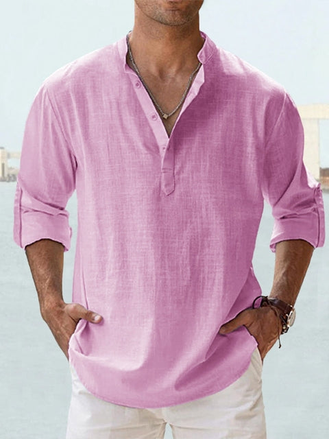 Logan elegant men's shirt with a flowy, tailored cut and a classic collar.