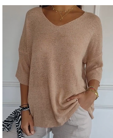 Ellis women's V-neck sweater with a clean design and a relaxed fit.