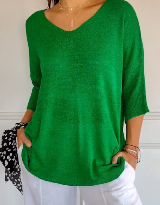 Ellis women's V-neck sweater with a clean design and a relaxed fit.