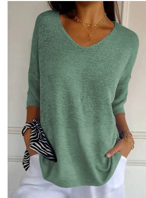 Ellis women's V-neck sweater with a clean design and a relaxed fit.