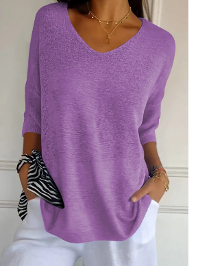 Ellis women's V-neck sweater with a clean design and a relaxed fit.