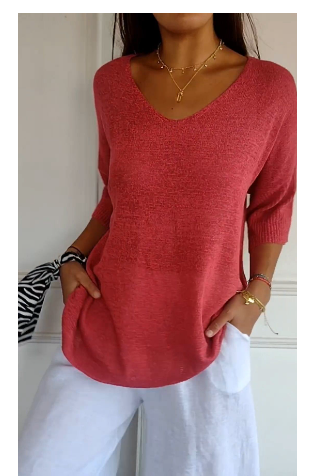 Ellis women's V-neck sweater with a clean design and a relaxed fit.