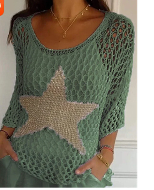 Women’s knit top with subtle star print – cosy autumn winter fashion