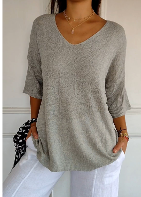 Ellis women's V-neck sweater with a clean design and a relaxed fit.