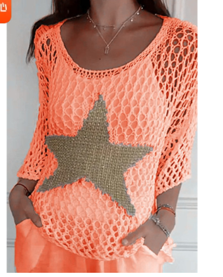 Women’s knit top with subtle star print – cosy autumn winter fashion