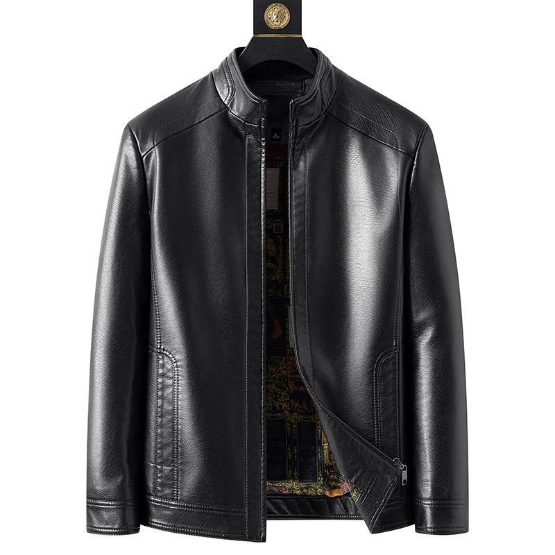 Eduardo men’s faux leather jacket with tailored fit, zip closure, and structured silhouette