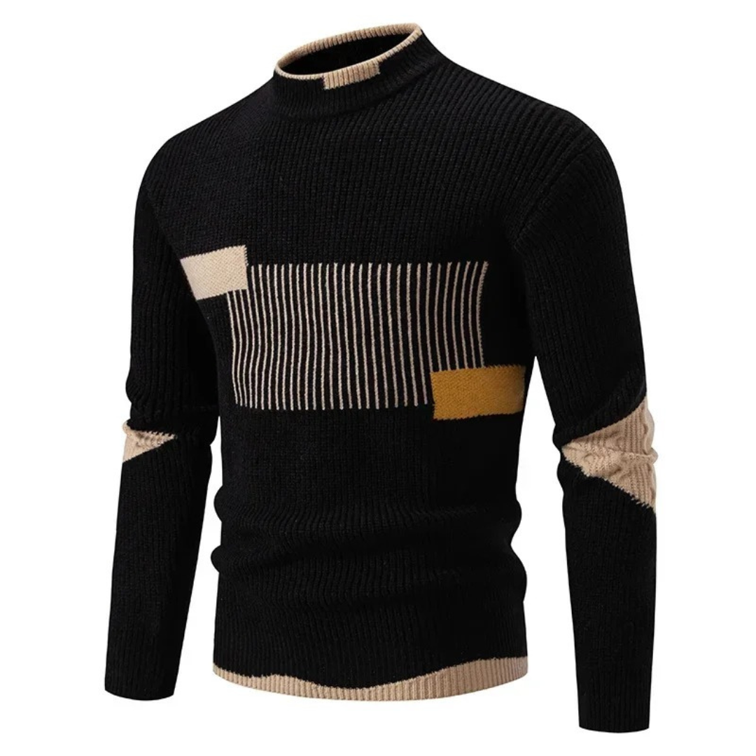 Hugo men’s high collar knit sweater in soft fabric with sleek silhouette