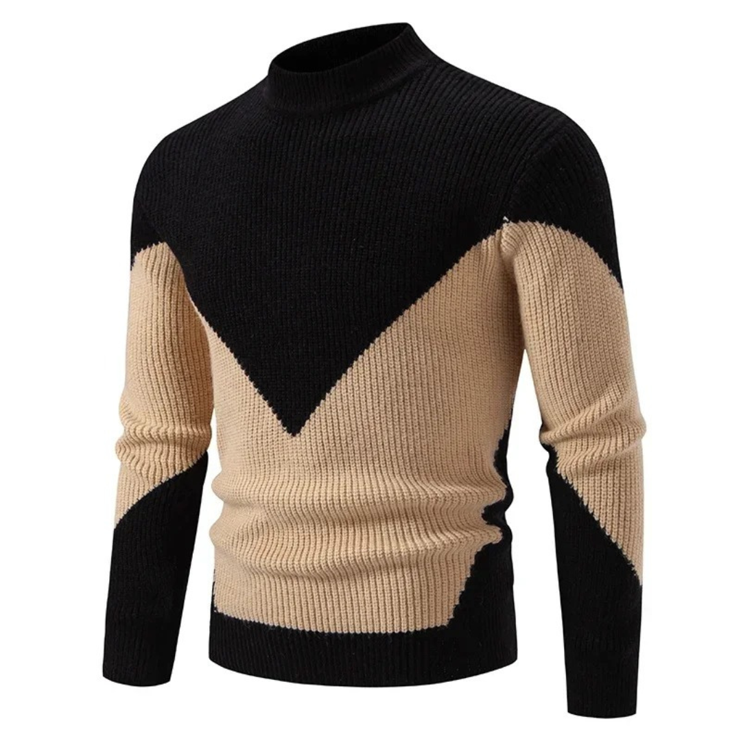 Hugo men’s high collar knit sweater in soft fabric with sleek silhouette