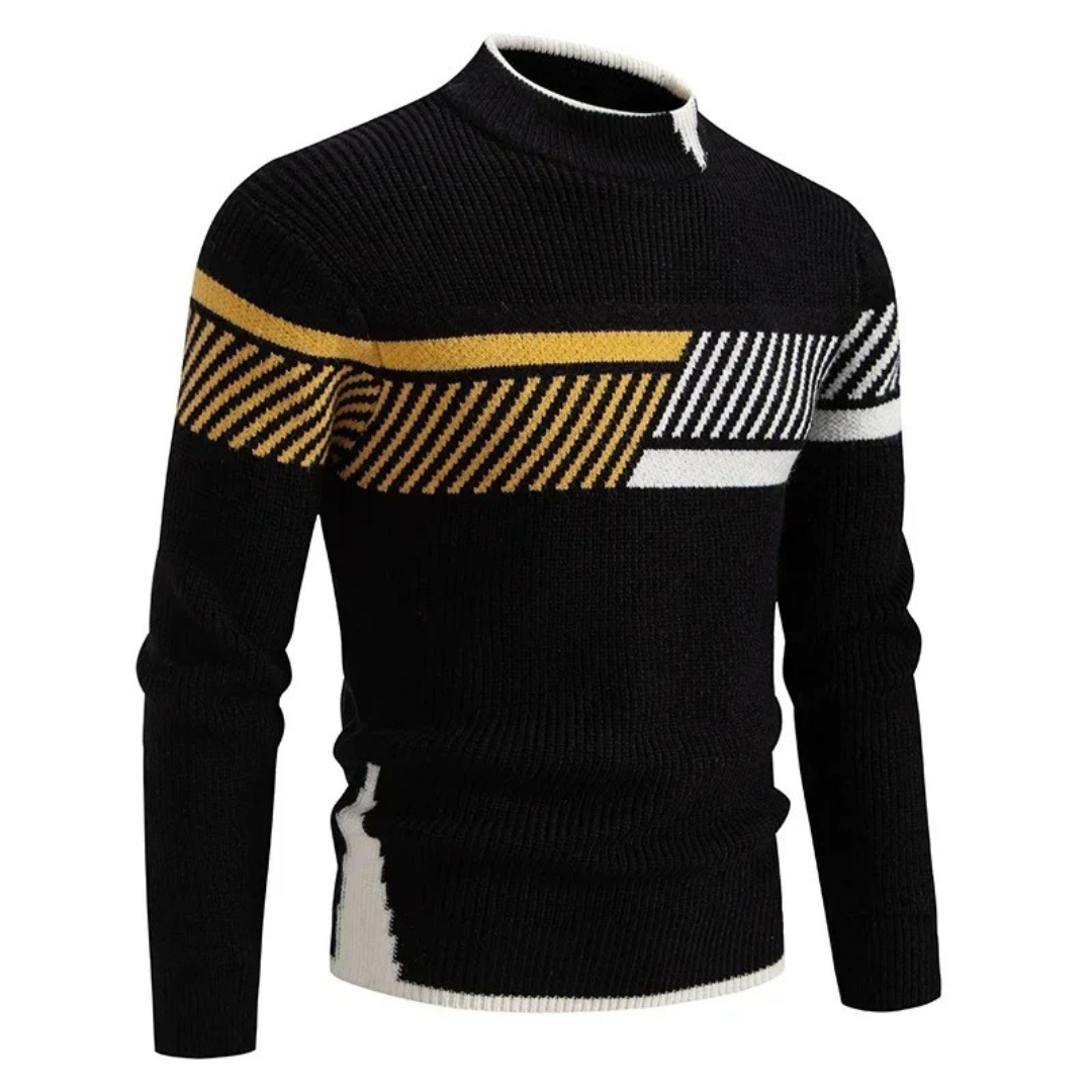 Hugo men’s high collar knit sweater in soft fabric with sleek silhouette